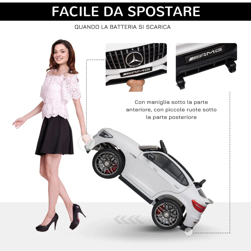 HOMCOM Macchina Elettrica per Bambini 3-5 Anni Mercedes con Cintura di Sicurezza e Telecomando, Bianco - Image 5