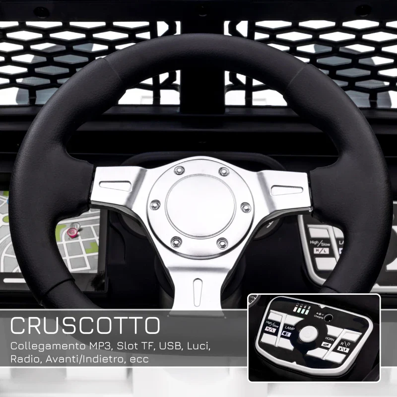 HOMCOM Macchina Elettrica per Bambini Jeep Fuoristrada con Telecomando e 2 Velocità, 100x65x72 cm, Bianco - Image 3