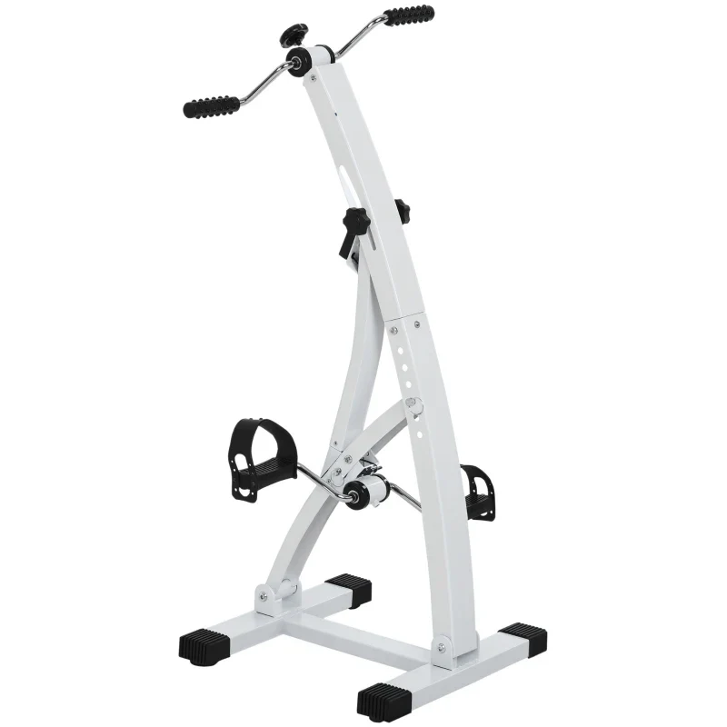 HOMCOM Pedaliera Braccia e Gambe da Divano o Poltrona con Schermo LED, Altezza e Intensità Regolabile, Bianco, 40x42.5x100cm