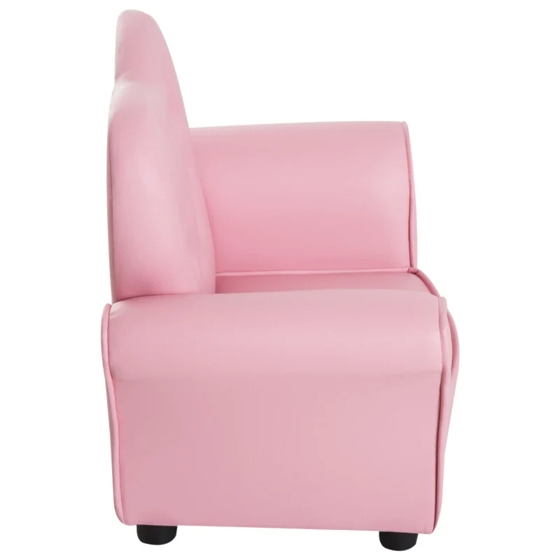 HOMCOM Poltroncina per Bambini Imbottita, Poltrona per cameretta con Rivestimento in PVC e Struttura in Legno, 59x41.5x49cm, Rosa - Image 9