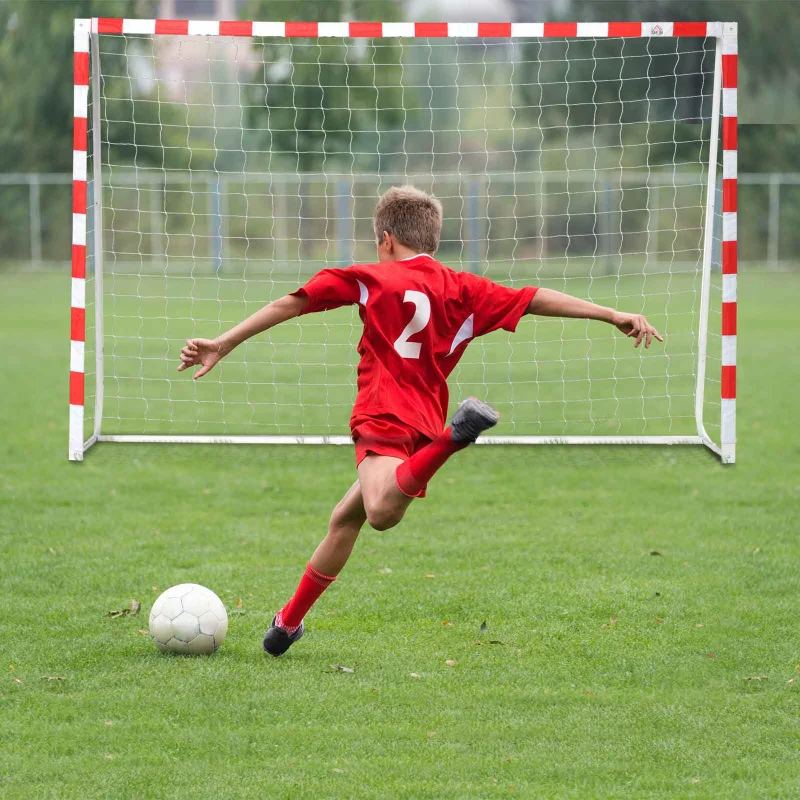 HOMCOM Rete da Calcio, Porta da Calcio e Calcetto in Plastica PE per Adulti e Bambini, 302x83x201cm - Image 2