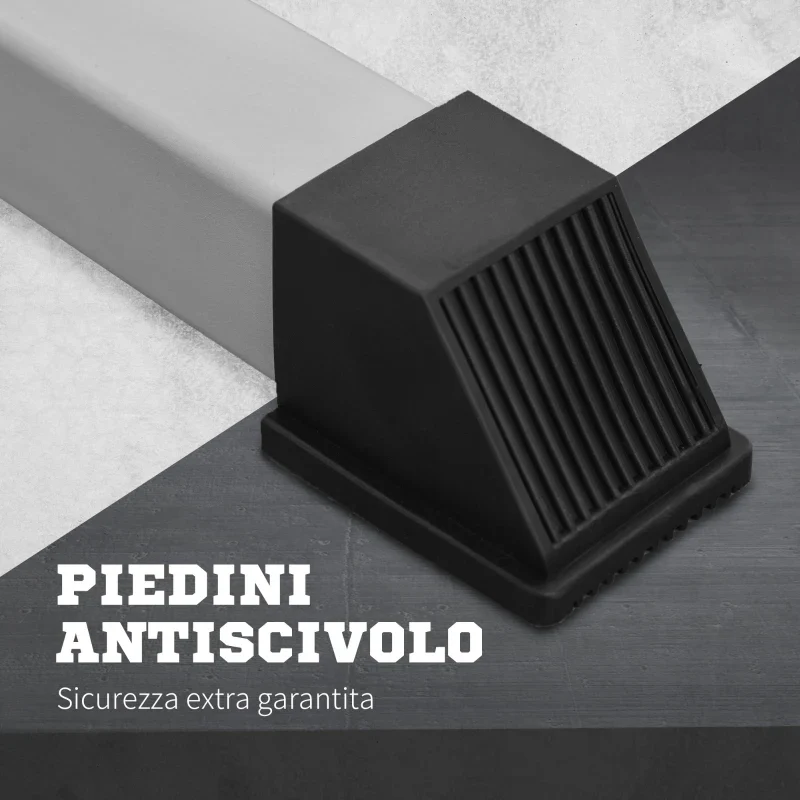 HOMCOM Set 2 Supporti Bilanciere in Acciaio con 3 Ganci, Altezza Regolabile e Portata 200kg, Argento e Nero - Image 6