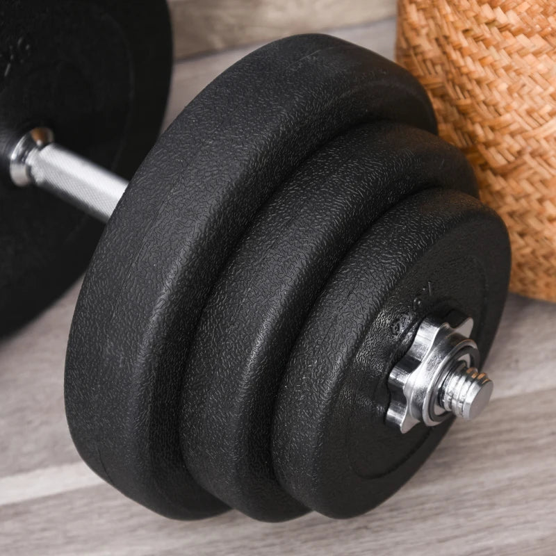 HOMCOM Set Manubri Palestra 40kg (4x5kg, 4x2.5kg, 4x1.5kg), Pesi Palestra con 12 Dischi da 1.5kg, 2.5kg, 5kg, Փ25mm, per Allenamento a Casa - Image 8
