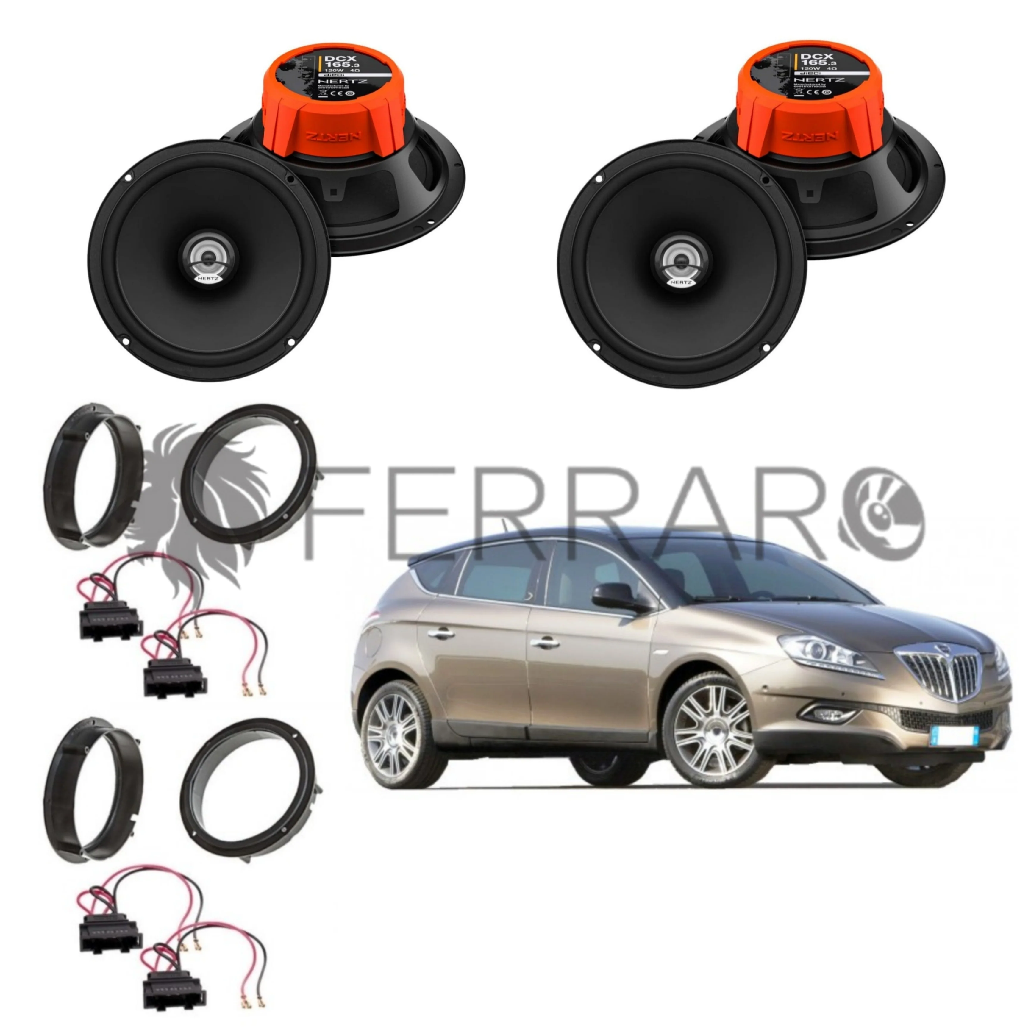 Hertz Kit 4 Casse, DCX 165.3, Ant/Post, Lancia Delta dal 2008>