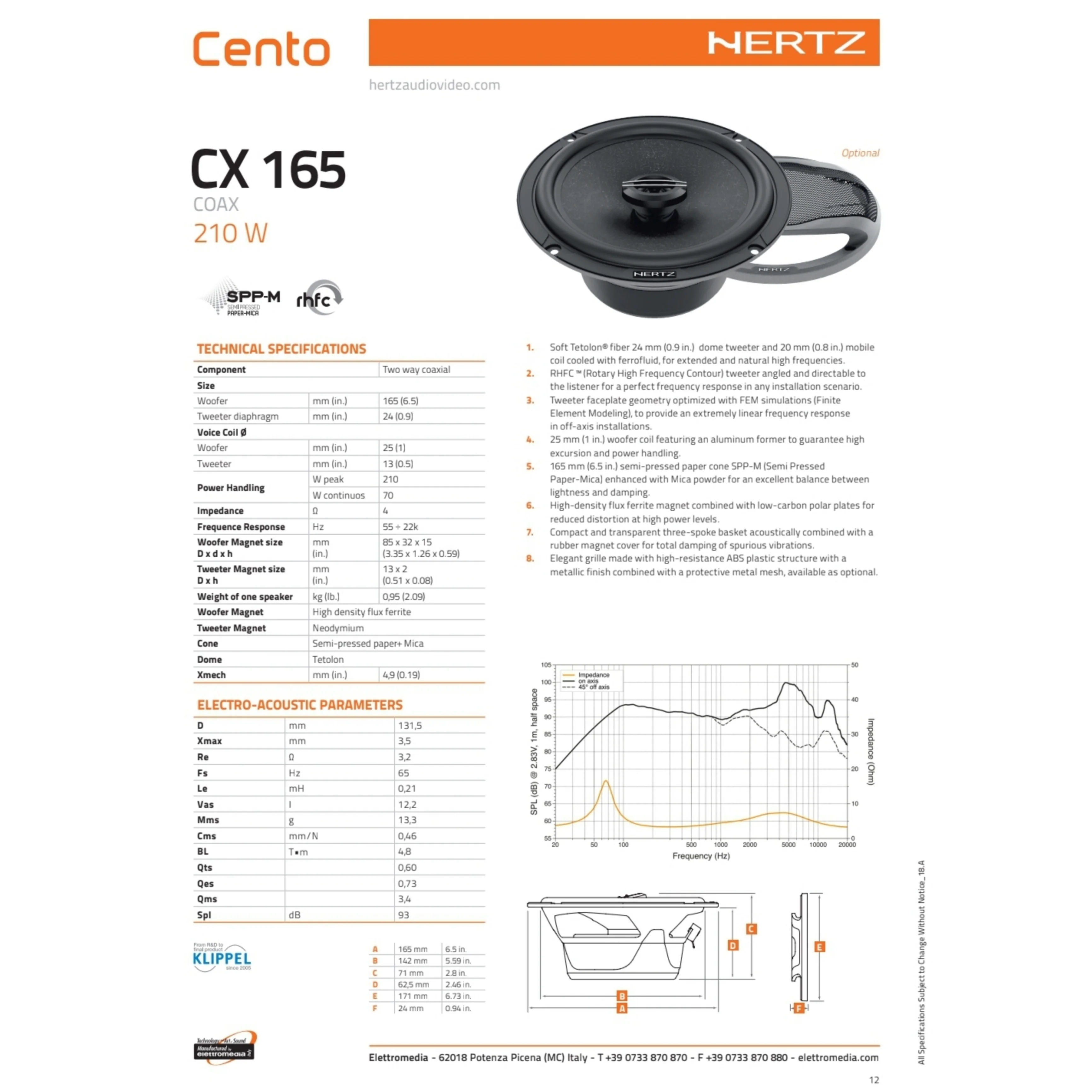 Hertz Kit 6 Casse | CK 165 | CX 165 | Ant/Post | Fiat Stilo 5 Porte - Image 3