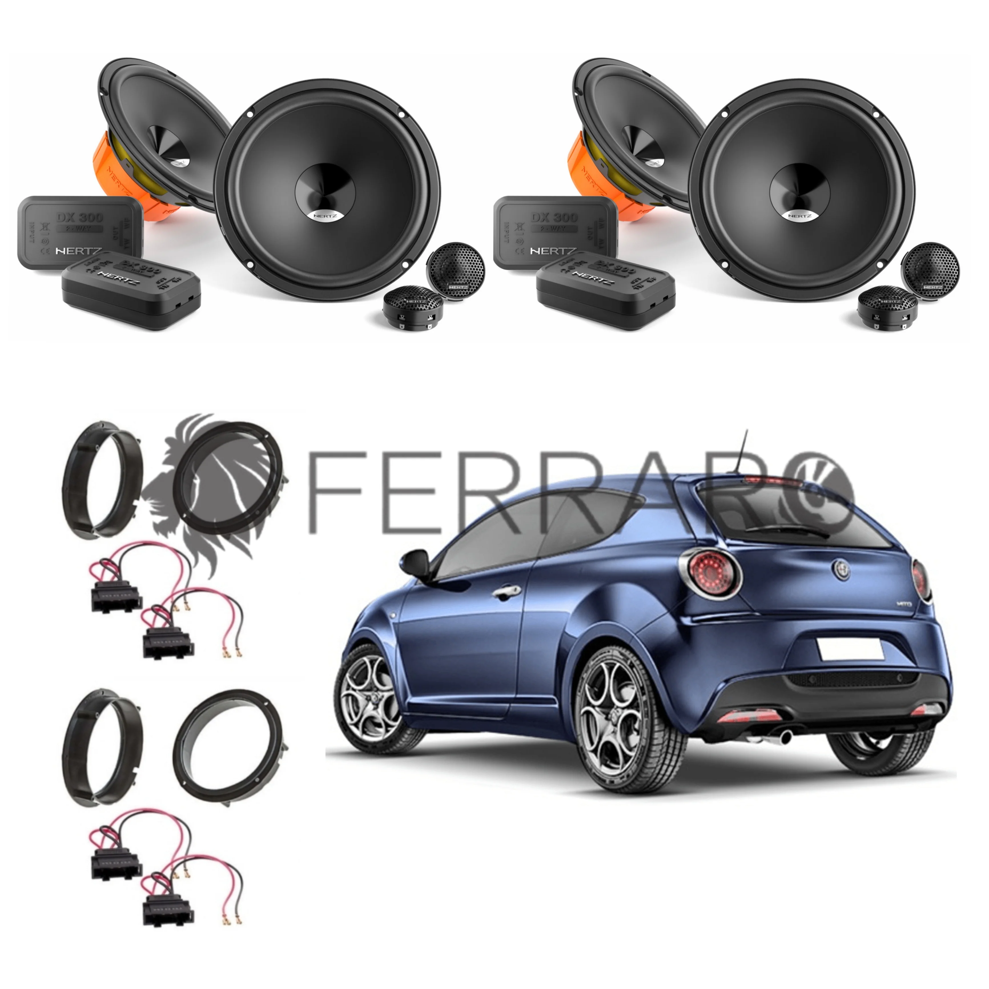 Hertz Kit 8 Casse, DSK 165.3, Ant/Post, Alfa Romeo Mito