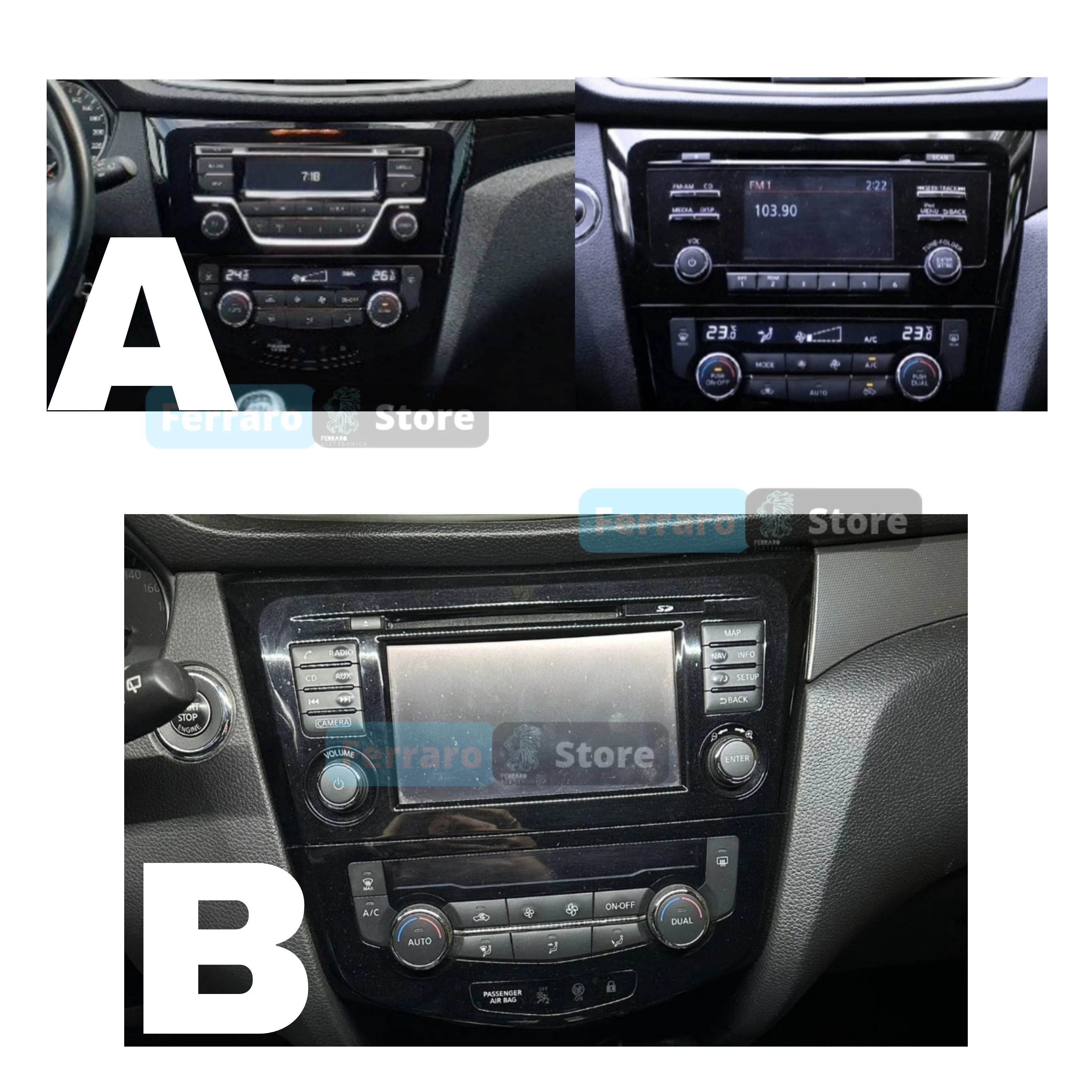 Kit Montaggio Autoradio 10.1"Pollici, Nissan Qashqai J11 (2013-2019) Mascherina, Cablaggio per Autoradio Android - Image 2