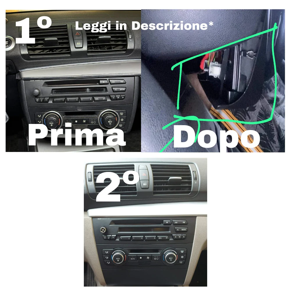 Kit Montaggio Autoradio 9"Pollici BMW Serie 1, E87 / E88 / E81 / E82 (2004-2011) Mascherina, Cablaggio Autoradio Android - Image 5