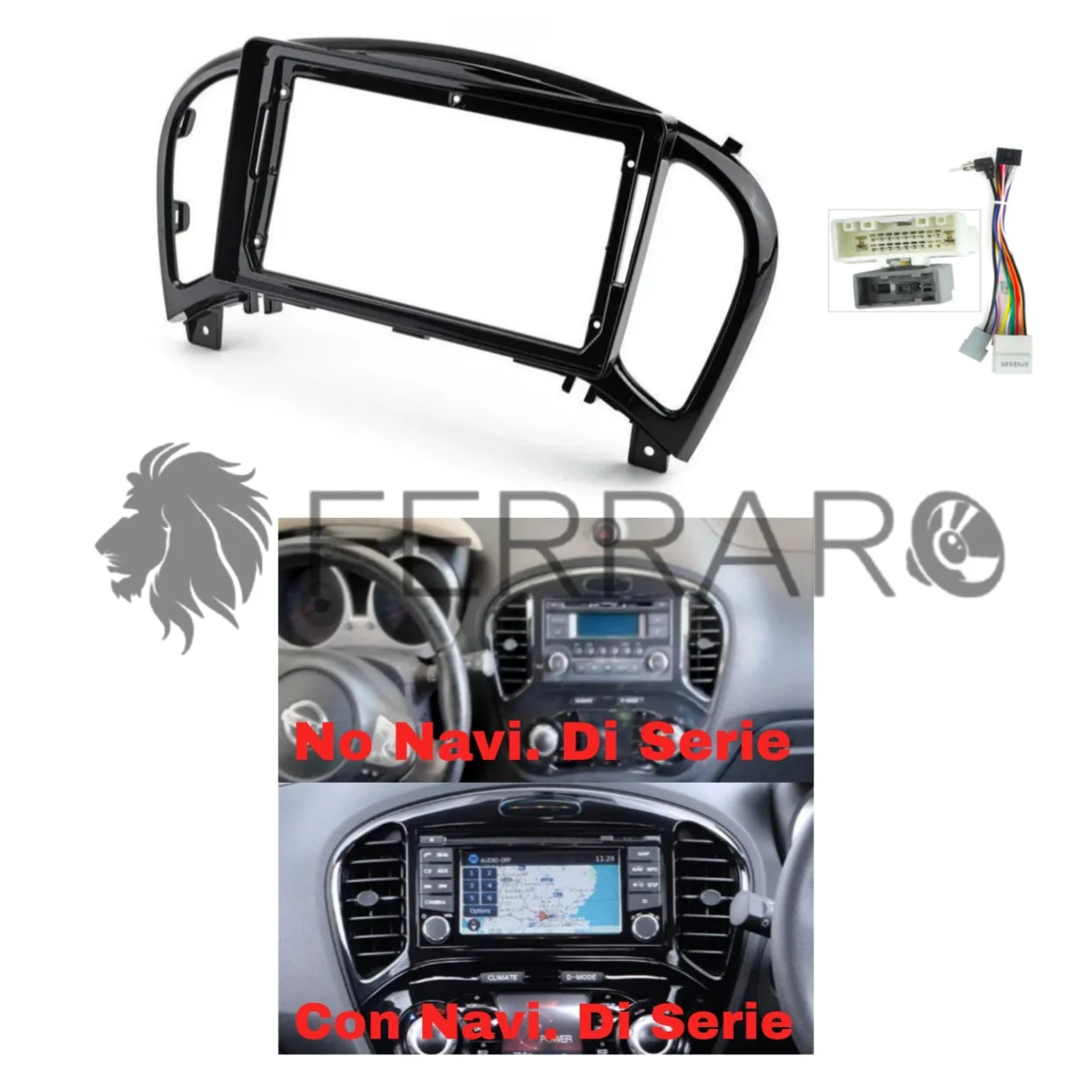 Kit Montaggio Autoradio 9"Pollici Nissan Juke (2010-2020) Mascherina, Cablaggio Autoradio Android