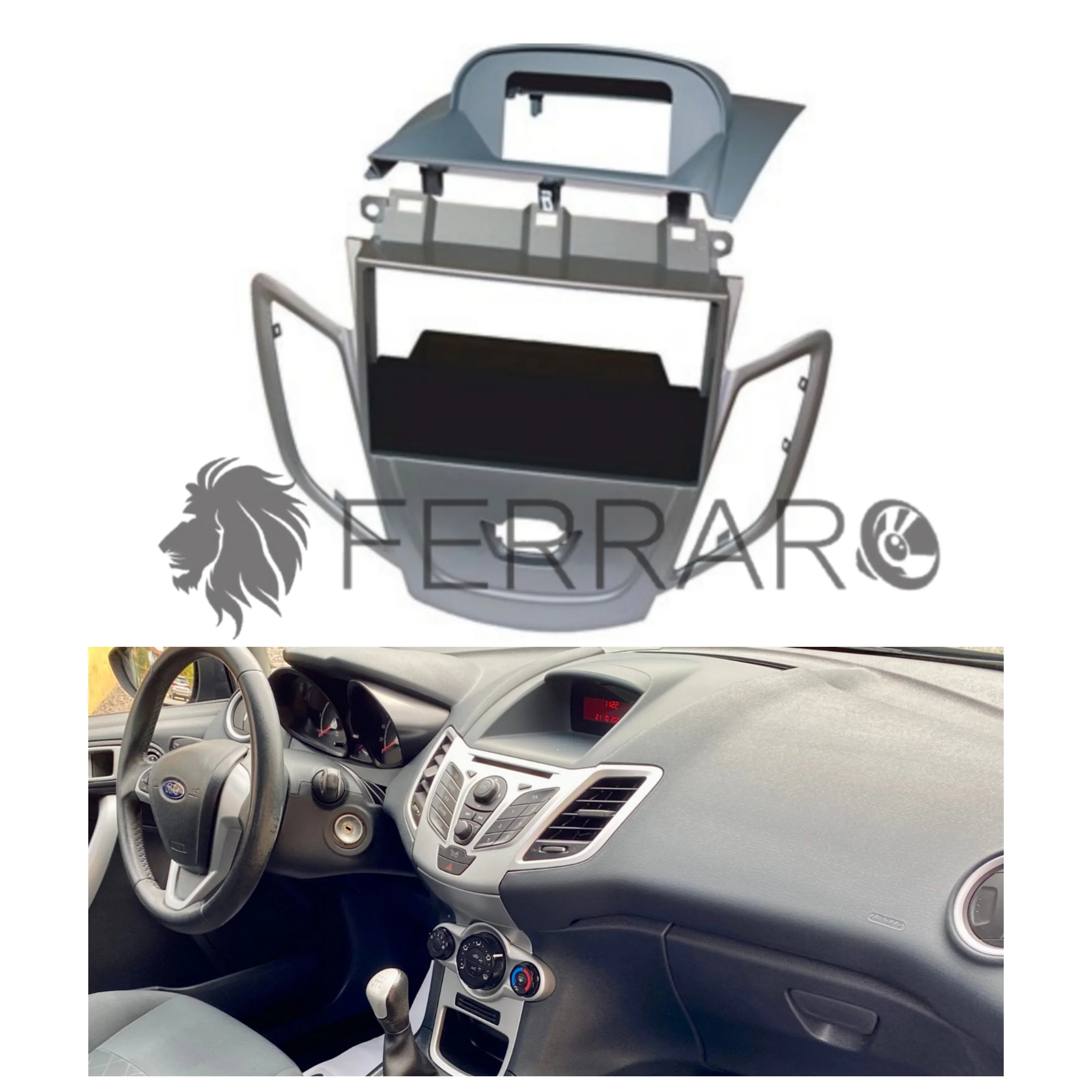 Mascherina 1DIN con Cassetto | Ford Fiesta (2009-2017) con Cupolino