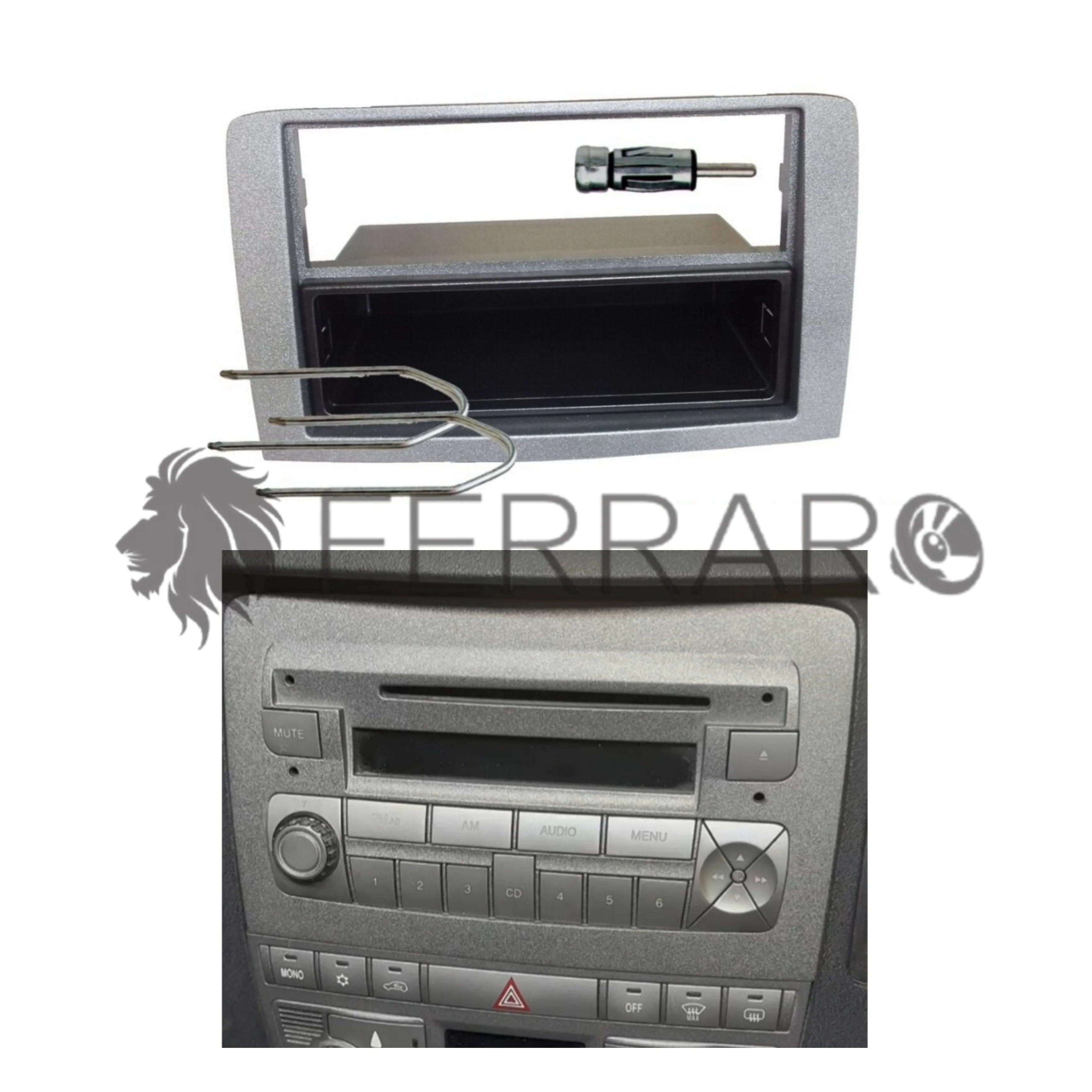 Kit Mascherina 1DIN con Cassetto, per Lancia Musa e Fiat Idea