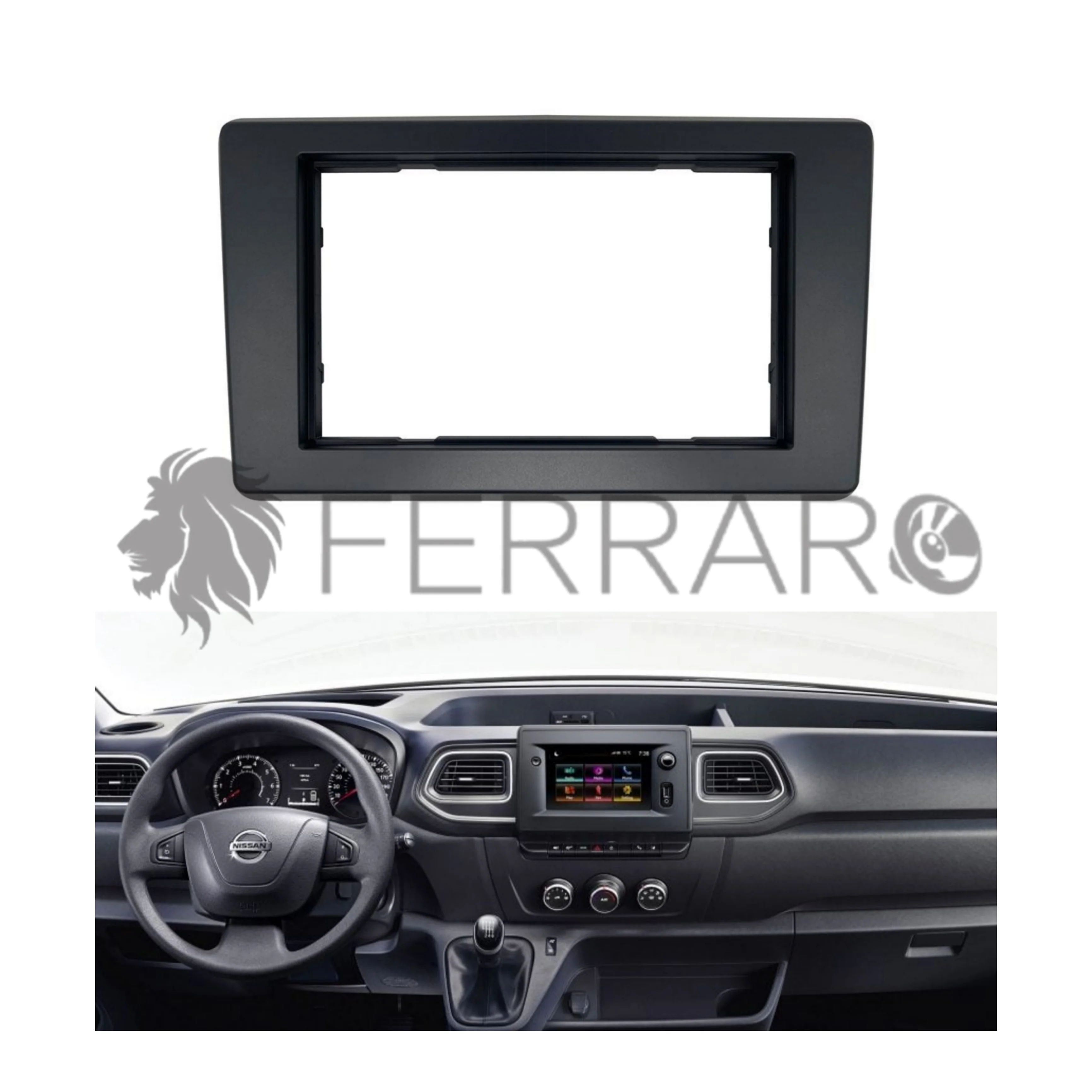Mascherina 2DIN No Cornice, Opel Movano, Renault Nissan