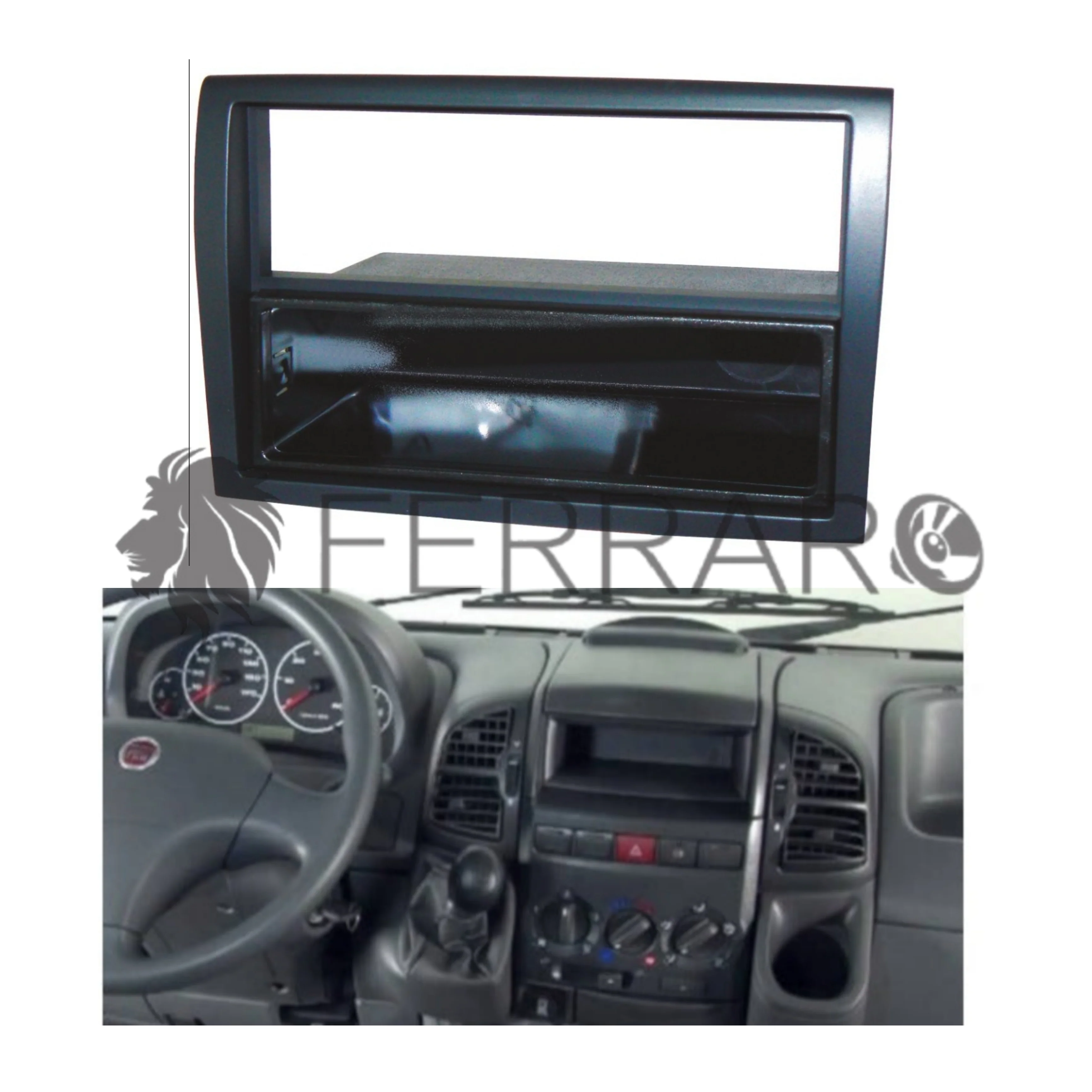 Mascherina 1DIN con Cassetto | Fiat Ducato | dal 2006, Antracite