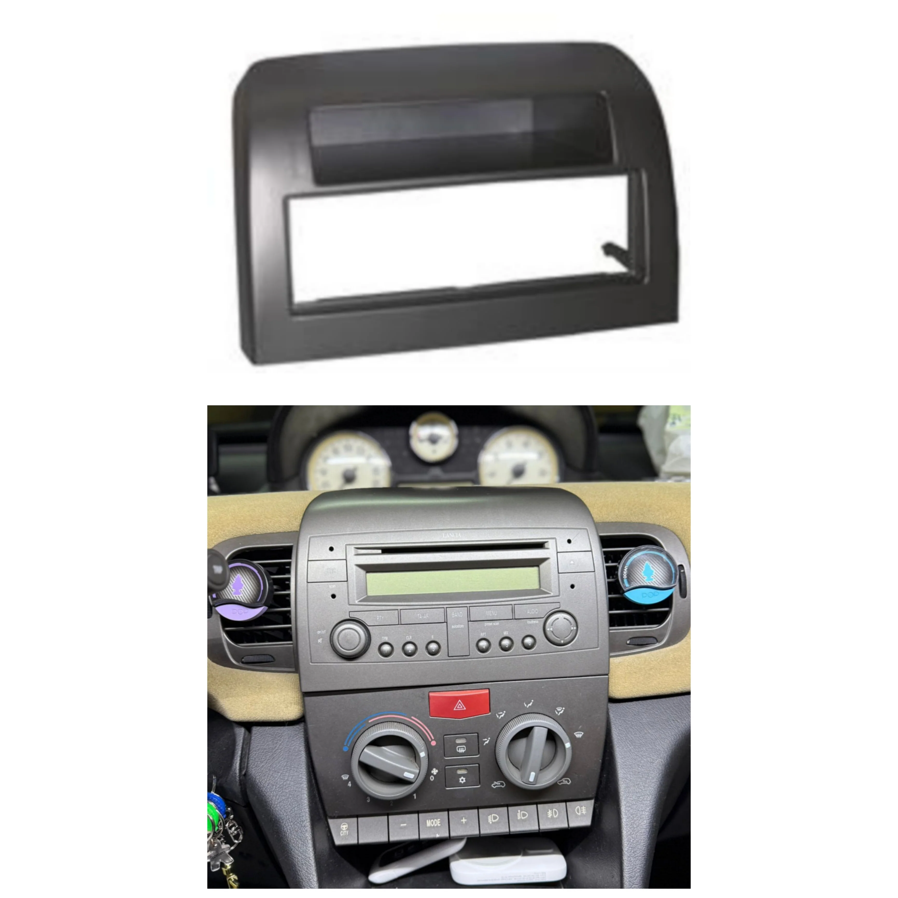 Mascherina 1DIN con Cassetto, per Lancia Y dal 2003> - Image 3