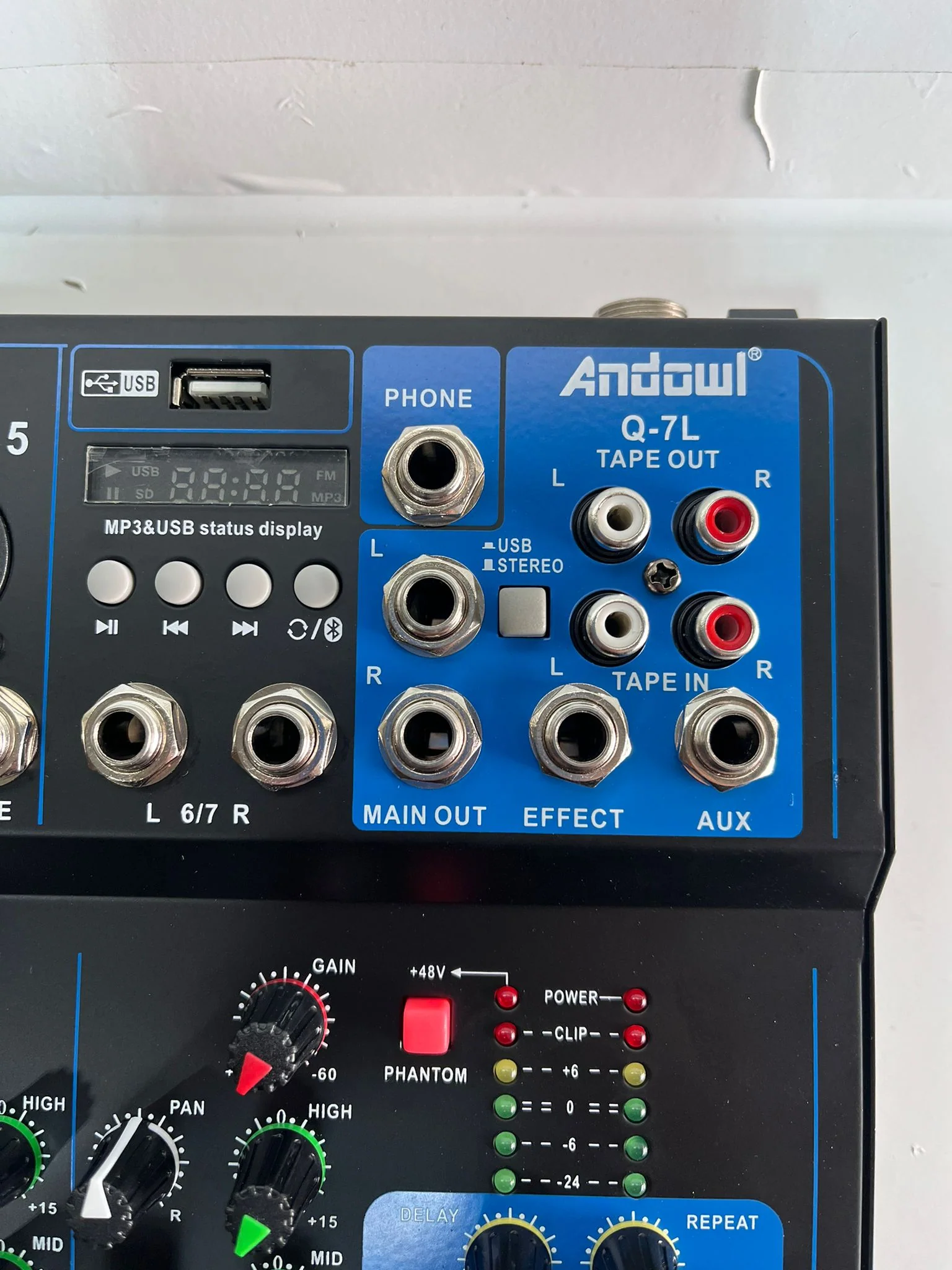 Mixer Audio 7 Canali, Professionale, USB, Bluetooth, DJ, Karaoke, Echo Live - Image 4