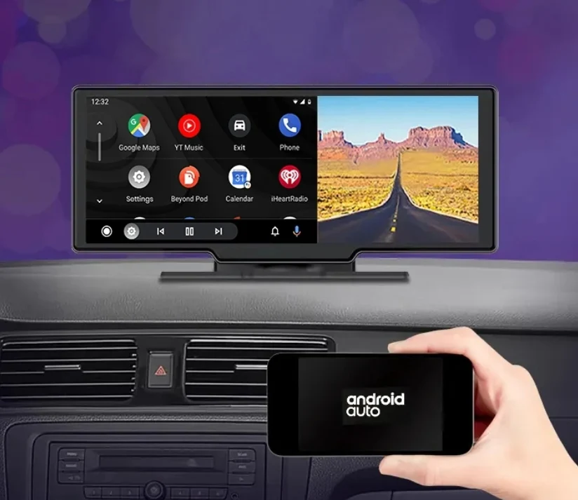 Monitor Universale 10.26"Pollici, Plug and Play, Car Play e Android Auto, Bluetooth, Radio, Aux, Dash Cam - Image 3