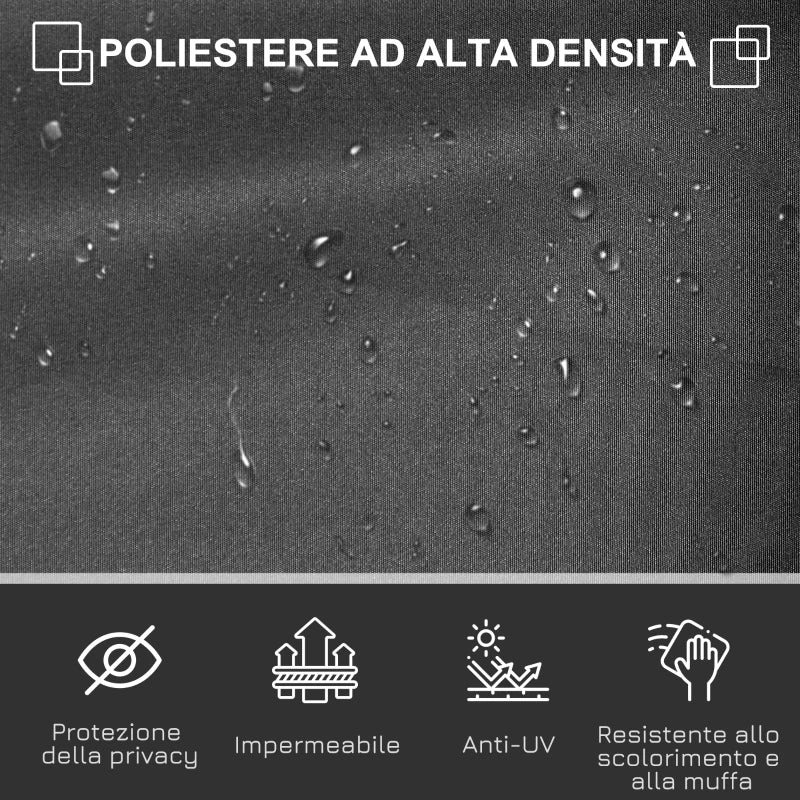 Outsunny Frangivista da Giardino Estensibile fino 3 m e Alto 1.6 m, Poliestere Anti UV e Alluminio, Grigio - Image 7