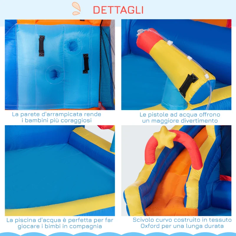Outsunny Gioco Gonfiabile per Bambini 3-8 Anni a tema Spazio con Borsa, 11 Paletti e Toppe Inclusi, 340x270x227 cm - Image 7