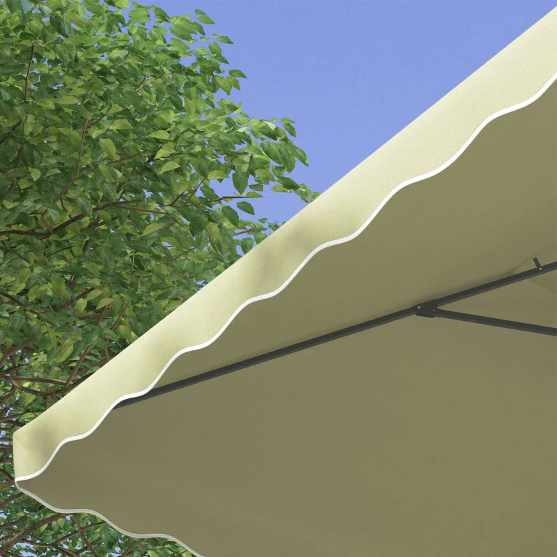 Outsunny Ombrellone Decentrato 2.5x2.5 m con Base a Croce e Apertura a Manovella, in Metallo e Poliestere Beige - Image 7