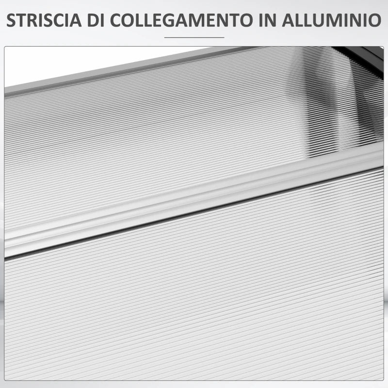 Outsunny Pensilina da Esterno per Finestre e Porte in Policarbonato e Alluminio, 200x96x27cm, Trasparente - Image 9