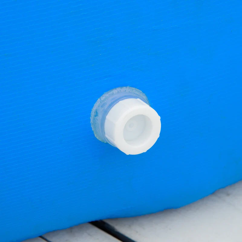 Outsunny Piscina Gonfiabile per 3-4 Persone in PVC con Pompa Manuale, Φ274x76cm, Blu - Image 6