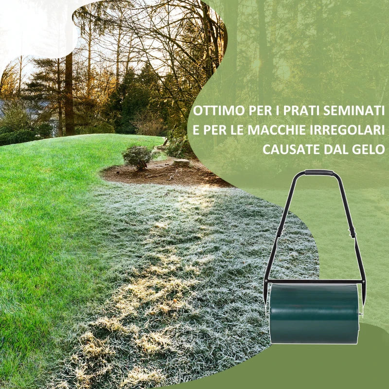 Outsunny Rullo per Prato da 30L di Capacità con Lama Raschiante, in Metallo, 102x50x30 cm, Verde Scuro - Image 6