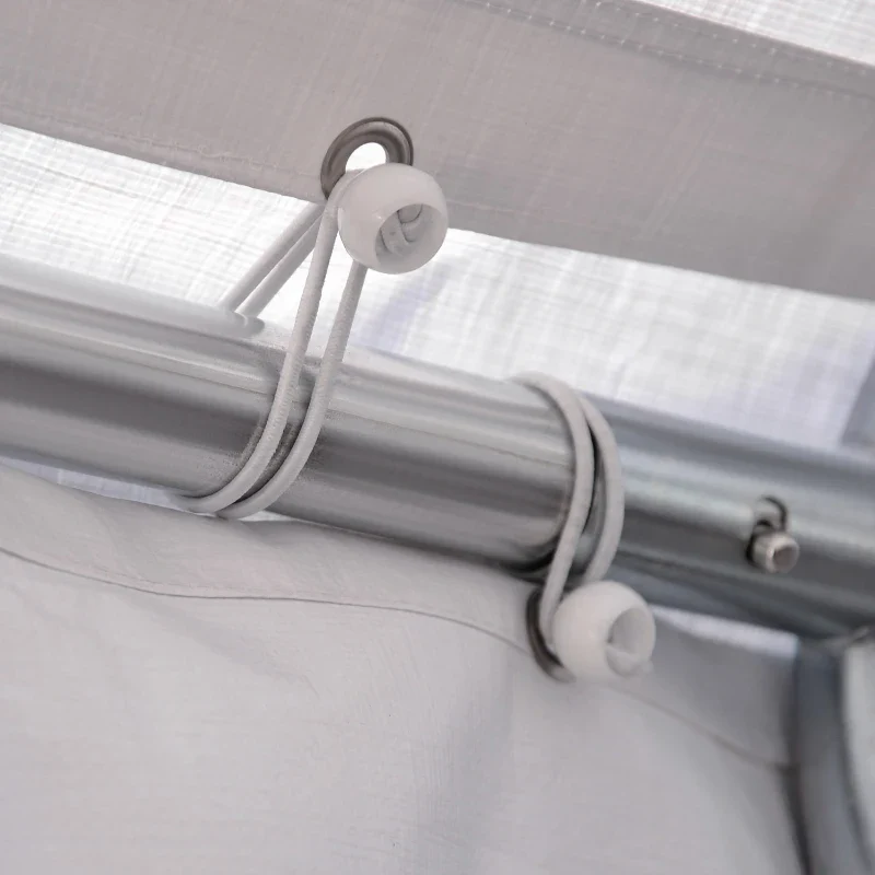 Outsunny Tendone per Feste 6x4m con Pareti Rimovibili, Porte e 6 Finestre, Bianco - Image 6
