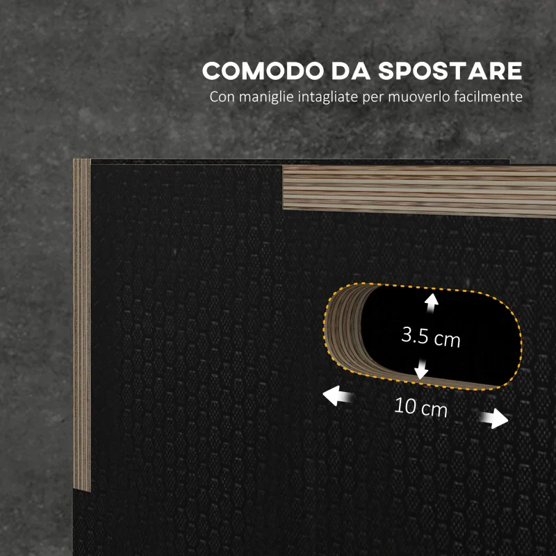 SPORTNOW Box Jump Pliometrico a 3 Altezze in Legno Antiscivolo, 61-51-41cm, Nero - Image 5