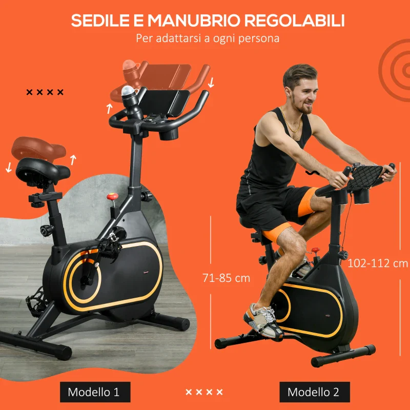 SPORTNOW Cyclette Magnetica con Volano da 4kg, Manubrio e Sellino Regolabili - Image 6