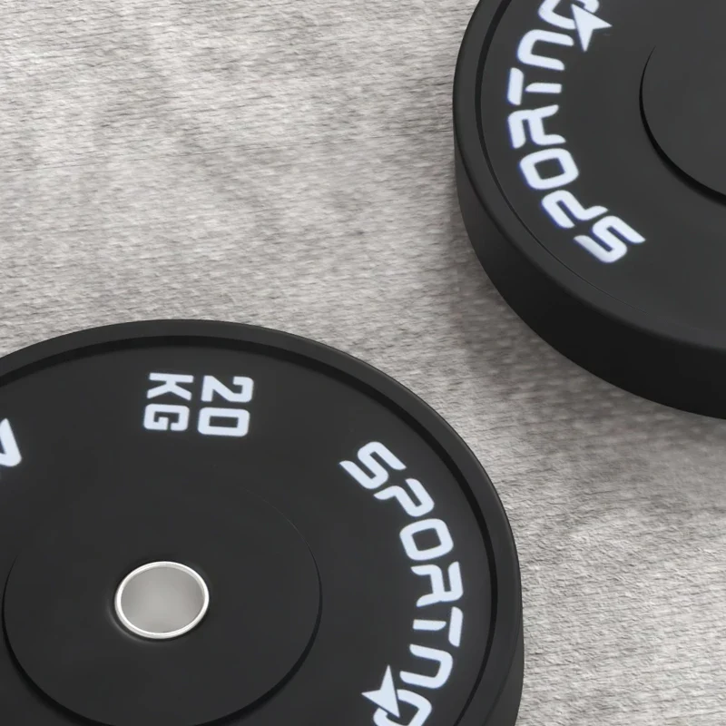 SPORTNOW Set di 2 Dischi Palestra da 20kg per Bilanciere e Manubri con Attacco Ø5cm, Nero - Image 7