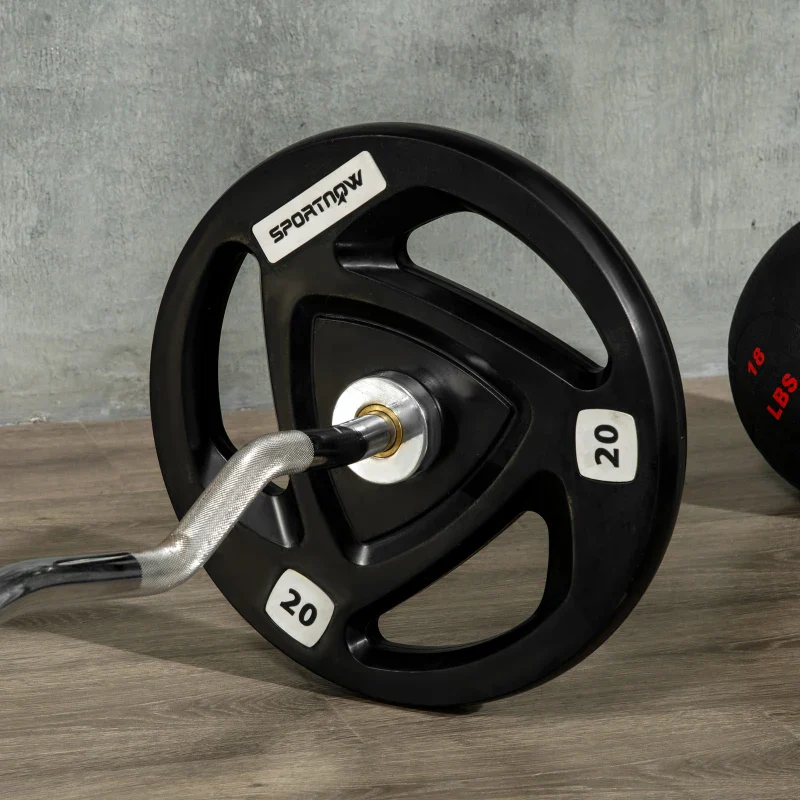 SPORTNOW Set di 2 Dischi Pesi da 20kg in Acciaio con Rivestimento in Gomma per Bilanciere - Image 7