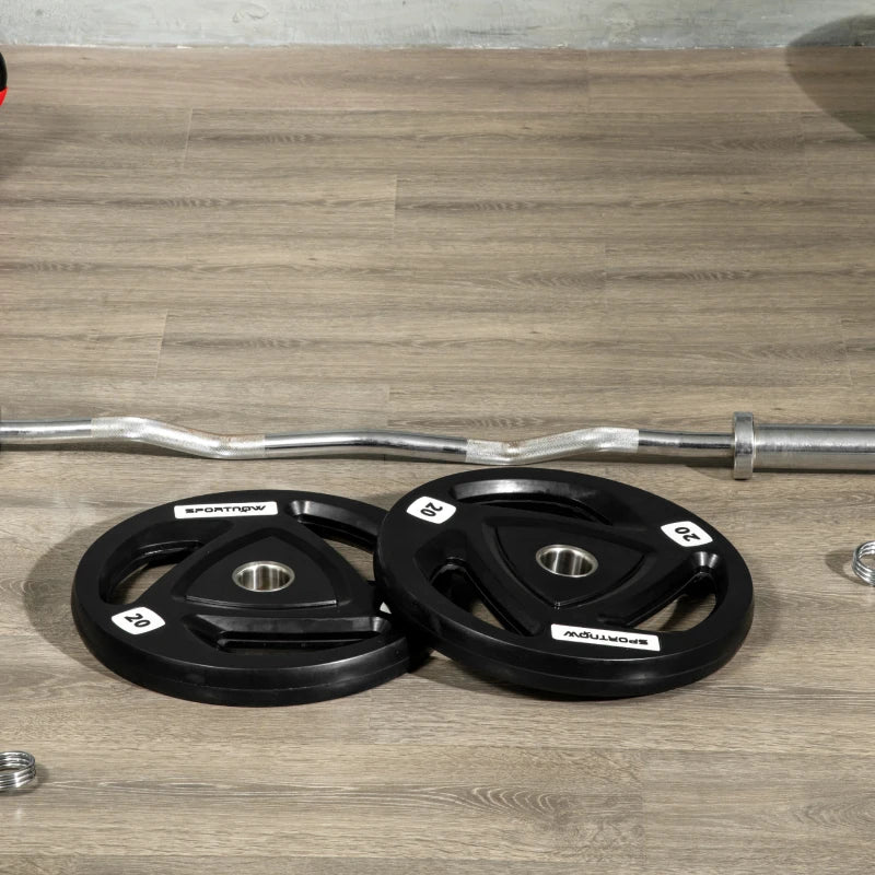 SPORTNOW Set di 2 Dischi Pesi da 20kg in Acciaio con Rivestimento in Gomma per Bilanciere - Image 8