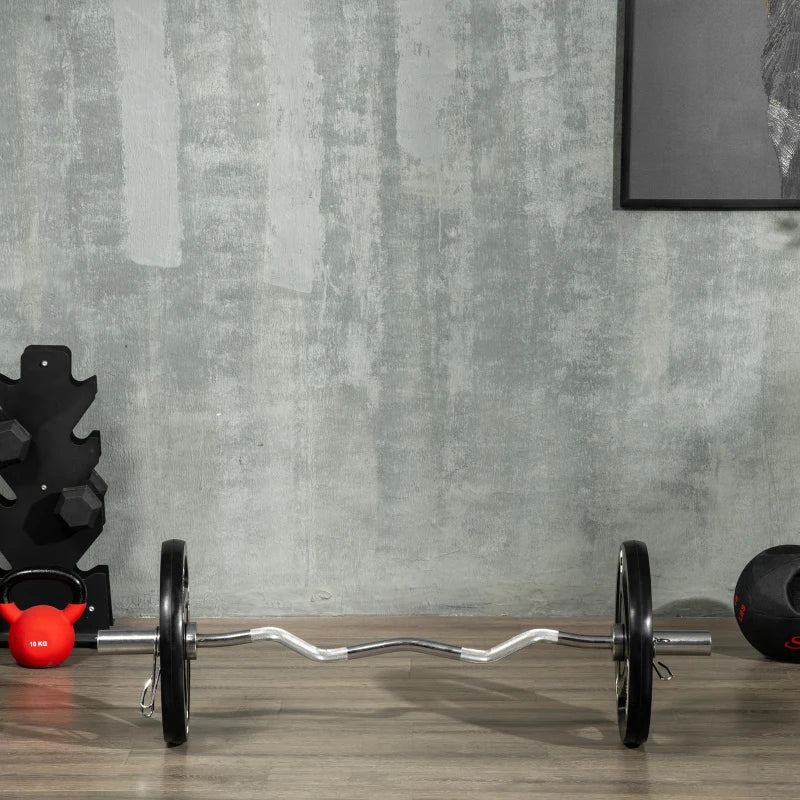 SPORTNOW Set di 2 Dischi Pesi da 20kg in Acciaio con Rivestimento in Gomma per Bilanciere - Image 9