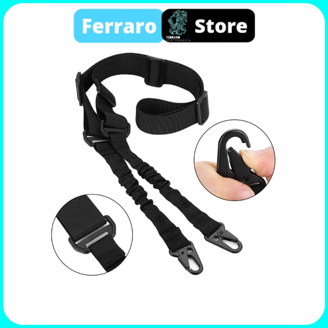 Supporto Tactical - 2 Punti Sling tracolla fucile, Fibbia in metallo gancio a sgancio rapido, Softair AK M4, Beige - Image 3