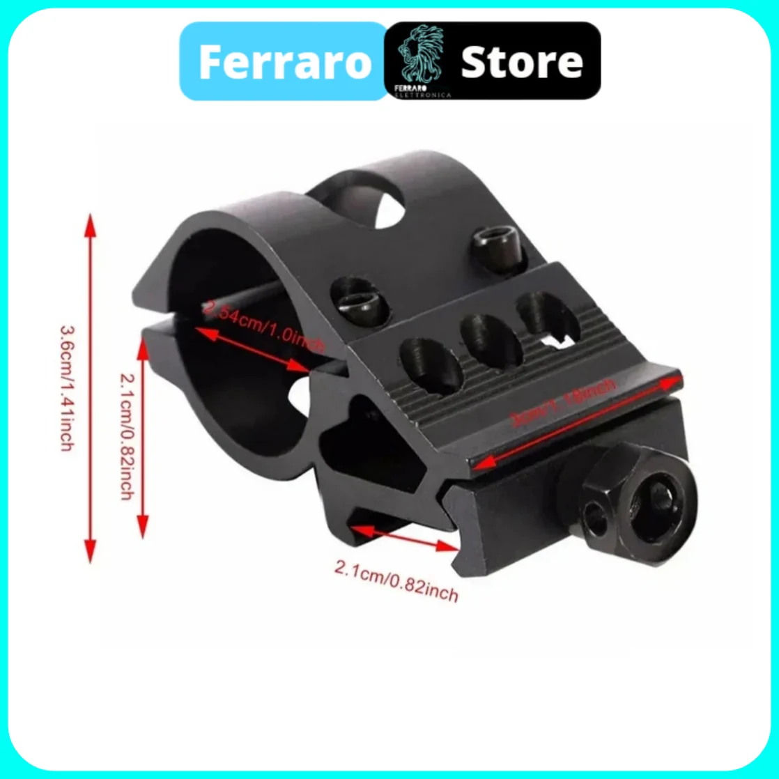 Supporto Tactical 25.4mm - A sgancio rapido, Offset torcia, Scope Mount 20mm Picatinny Rail 45 gradi, Softair - Image 2