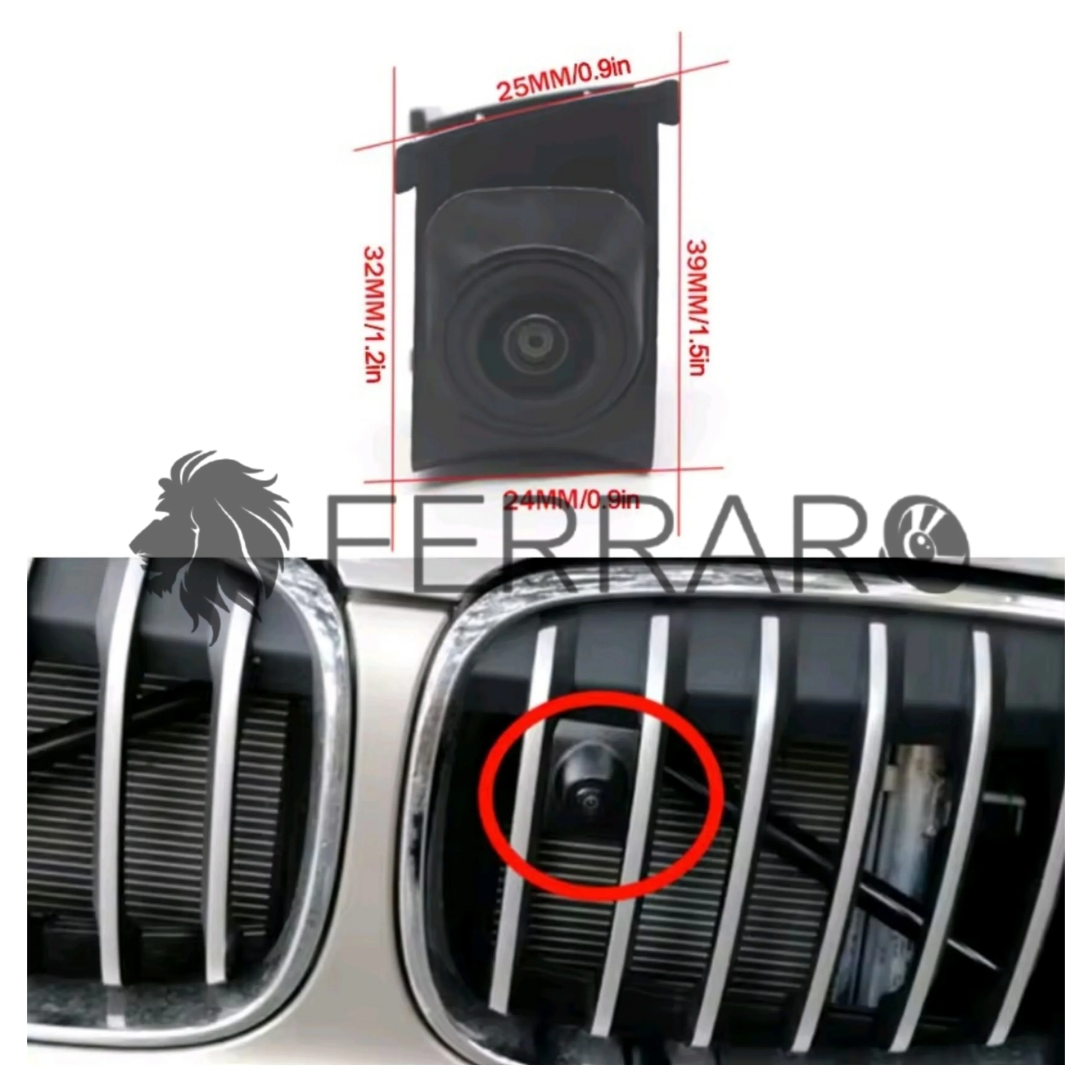 Telecamera Frontale per BMW Serie 3, F30, F31, F34, F80, M3, F80 | AHD, 1920x1080 | 170° Gradi - Image 3