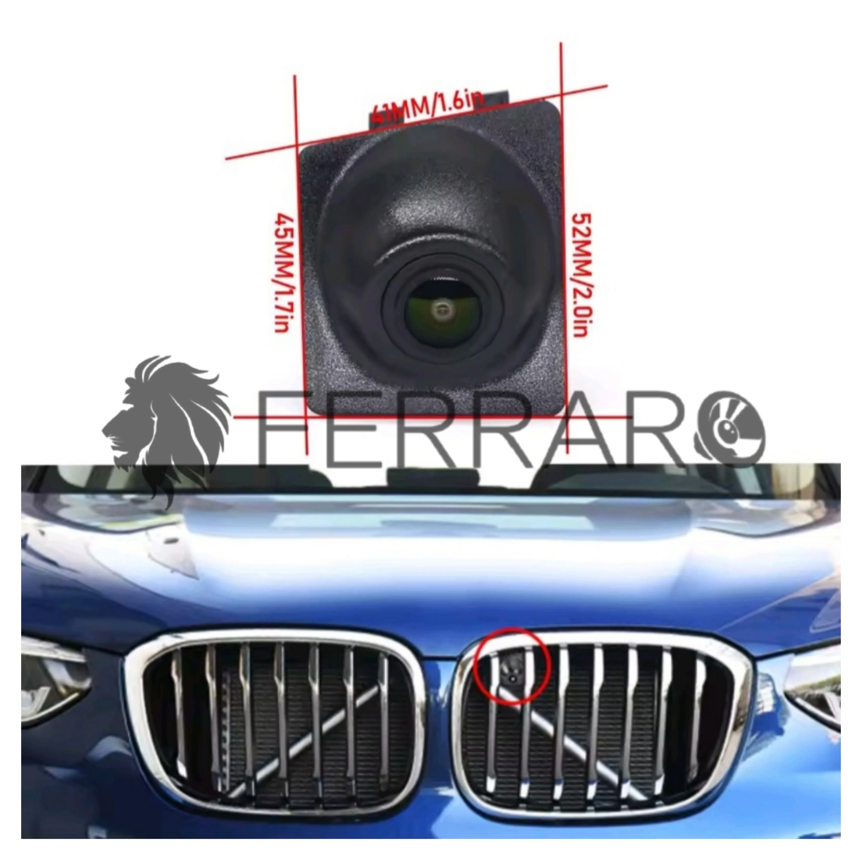 Telecamera Frontale per BMW X3, X4, X5 | AHD, 1920x1080 | 170° Gradi - Image 3