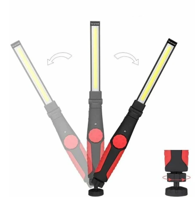 Torcia Led Ricaricabile, USB, Lampada Lavoro, Portatile, Base Calamitata, Regolabile - Image 3