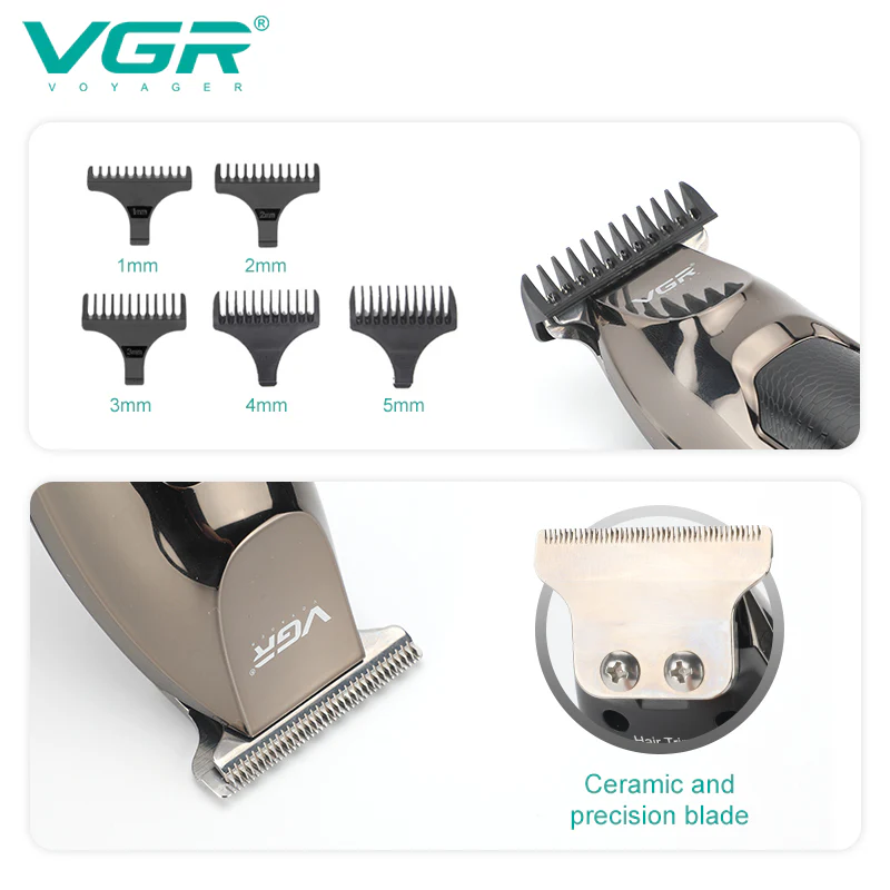 VGR Regola Barba | Trimmer |  Professionale | USB | Senza Filo | VGR V-030 - Image 4