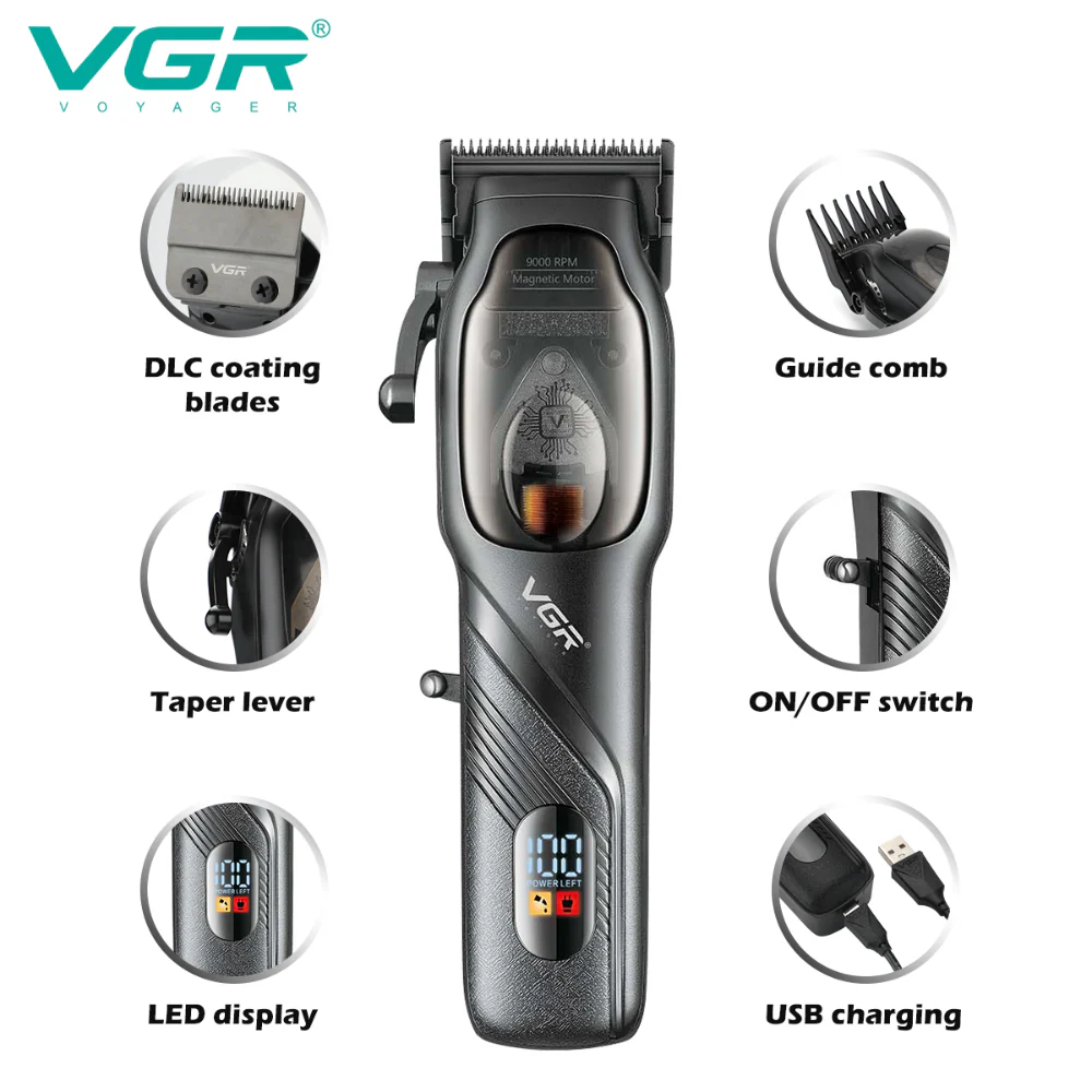 VGR Tagliacapelli | Professionale | Base Ricarica | USB | VGR V-269 - Image 3
