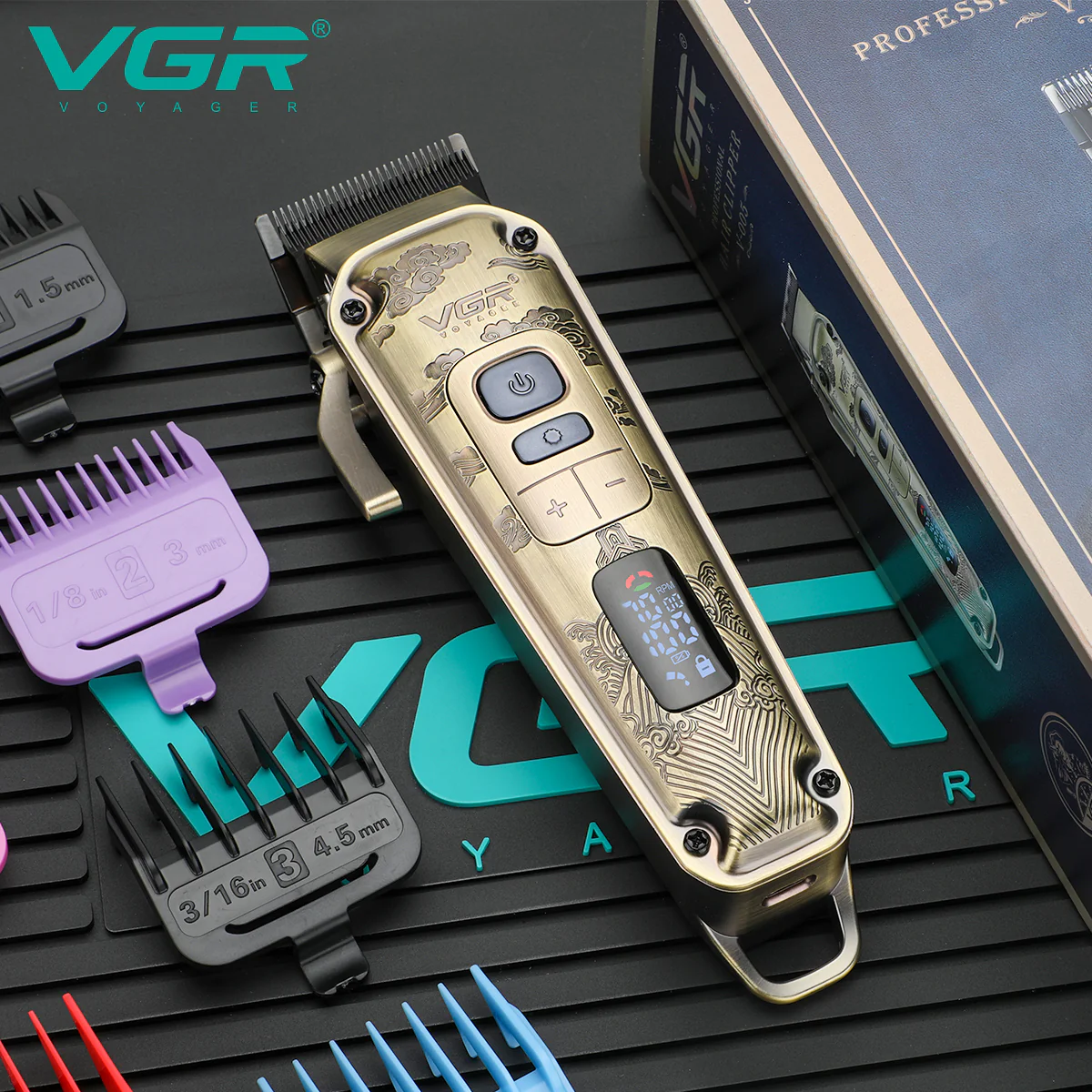 VGR Tagliacapelli Professionale | Barba | Regolabile a 4 velocità | Ricarica | USB | V-005 - Image 7
