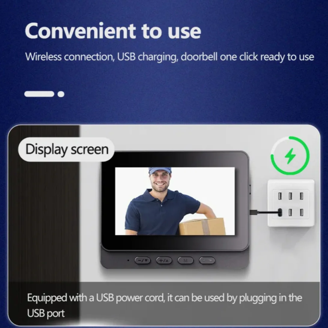 Videocitofono Smart Wifi, Audio, Monitor 4.3", Batteria Ricaricabile - Image 2