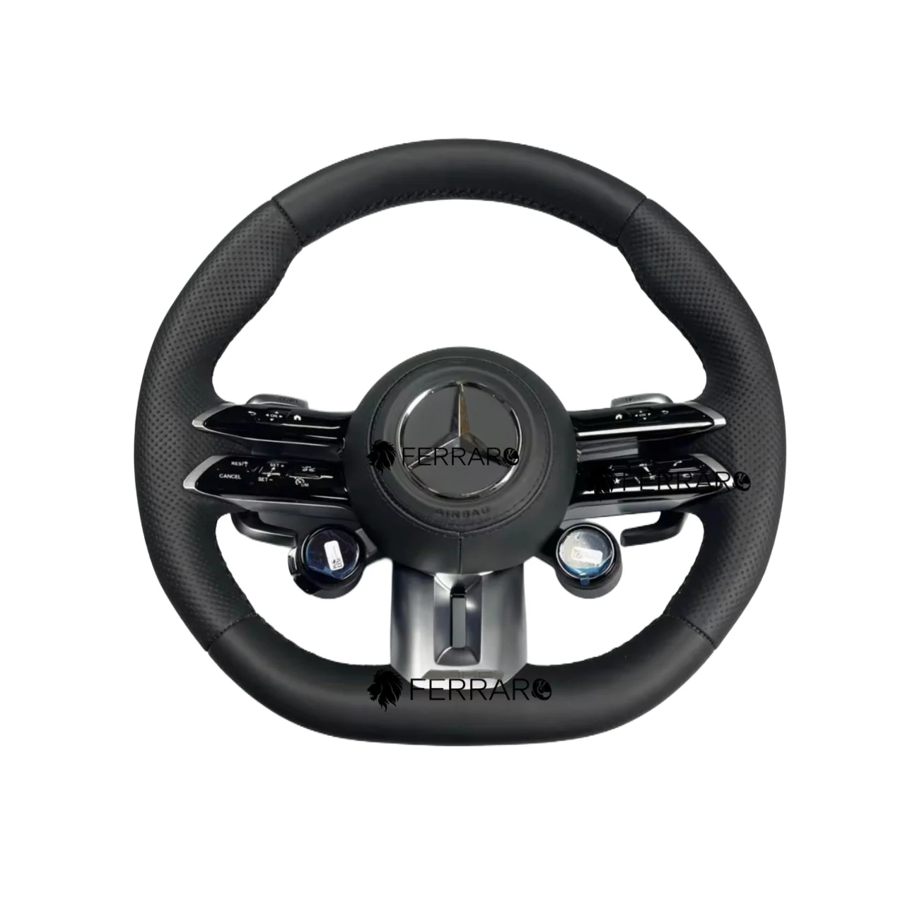 Volante per Mercedes, Nera, Linea Nera, Perforazione, Manopole, AMG