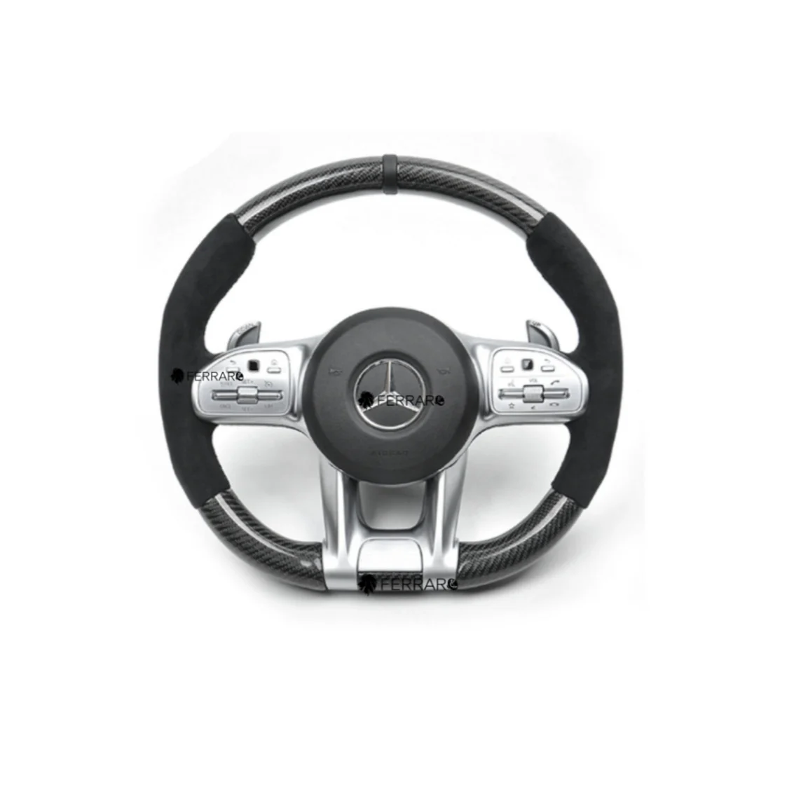 Volante per Mercedes, Nero, Logo Argento, Punzonatura, AMG