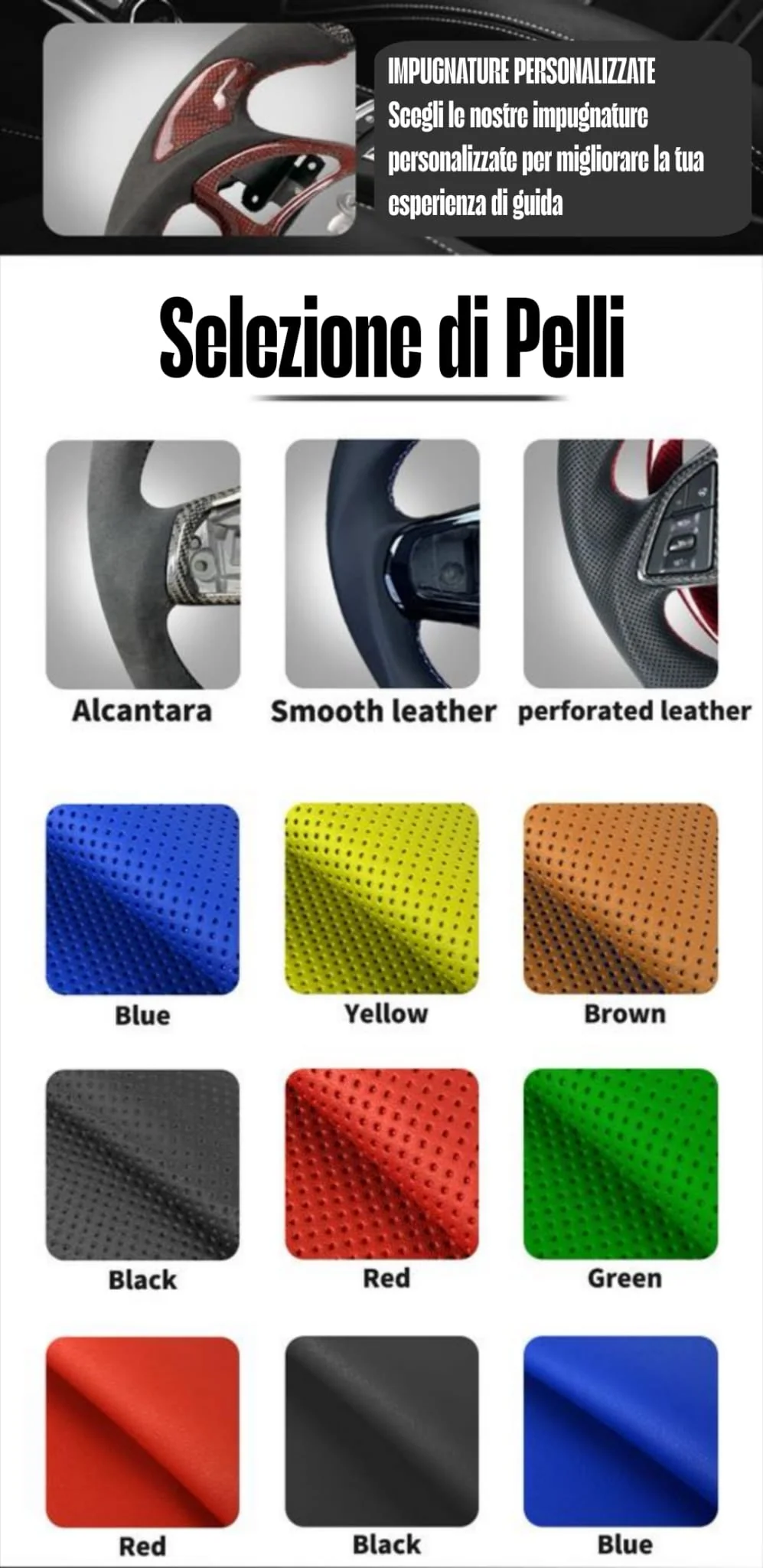 Volante Sportivo per Honda Civic (2011-2017), Carbonio, Customizzato in Pelle - Image 7